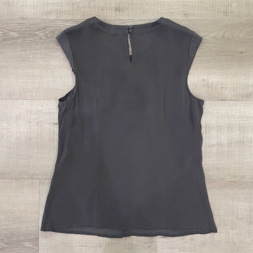 Gray Ruffled Silk Tank - Picture 5 of 5